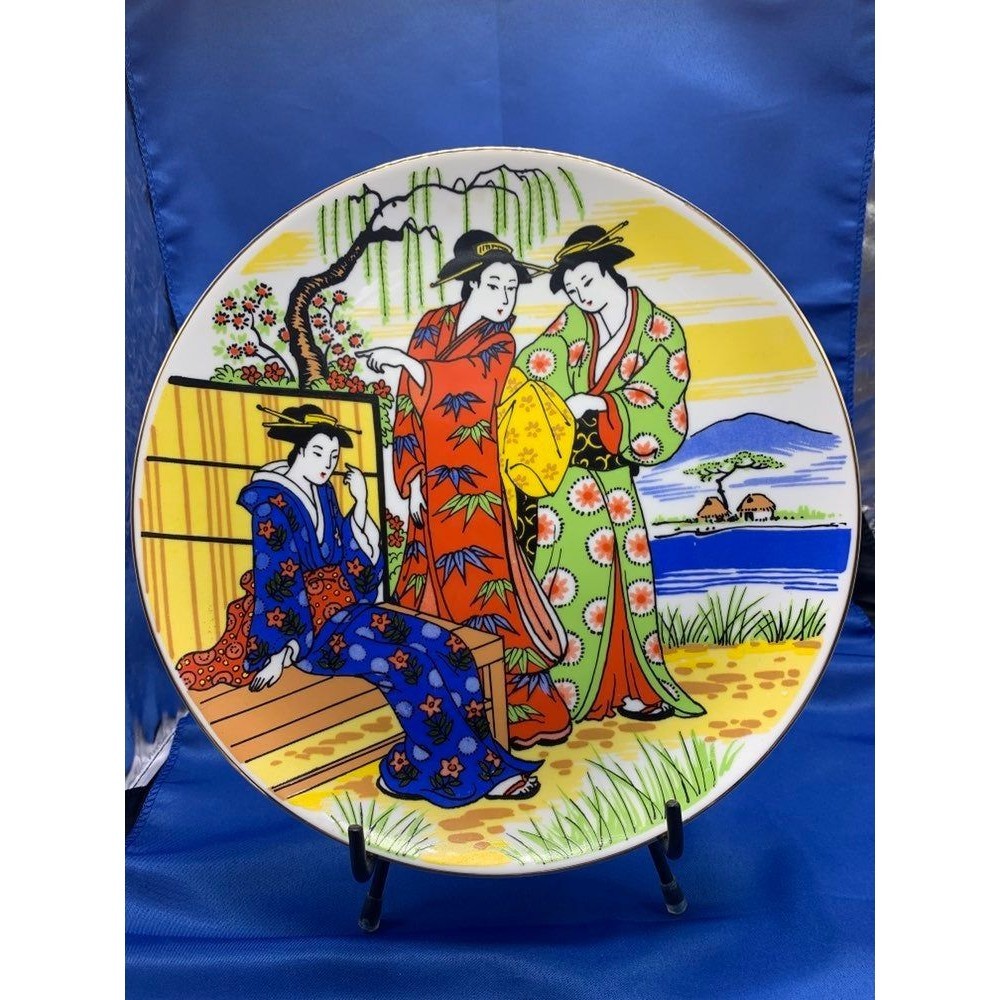 Vintage gion geisha plate japan